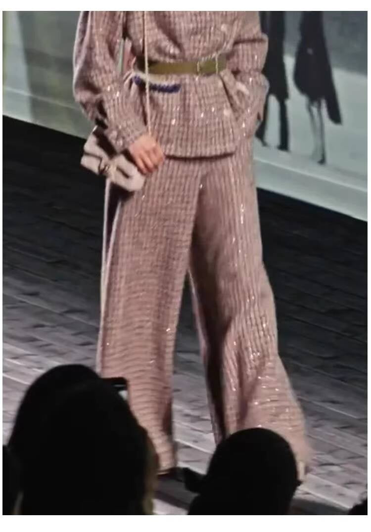 2025 Style Set Light Luxury High-End Feel Wide-Leg Pants Autumn Winter New Asymmetric Design Jacket