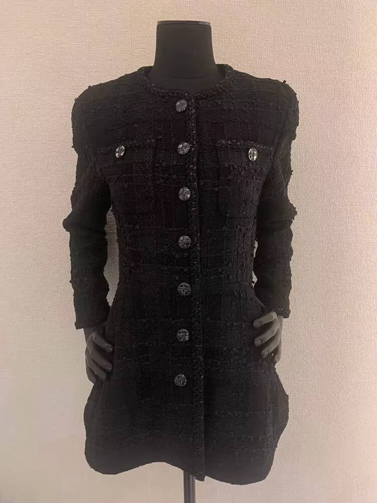 25 New French Style Suit Jacket Short Pants Dress Socialite Elegant Waist-Cinching Tweed Slimming