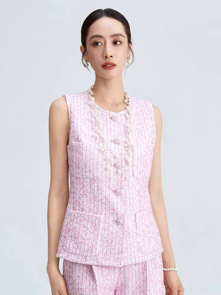 Style Fashionable Trendy High-End Light Luxury Summer Tank Top and Shorts Socialite Elegant Two-Piece Set for Women
