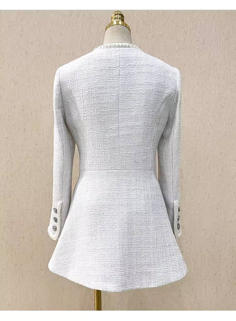 25 New French Style Suit Jacket Short Pants Dress Socialite Elegant Waist-Cinching Tweed Slimming