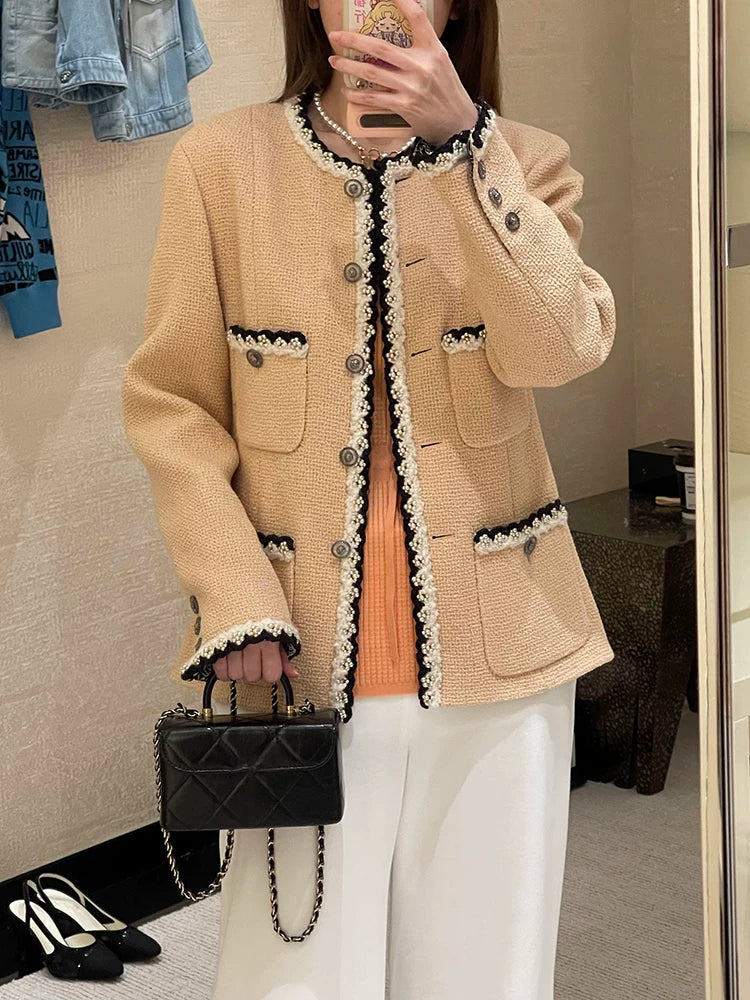 Early autumn suit, coat, skirt, thin mid-skirt, high-end tweed celebrity top, skirt, women's clothing