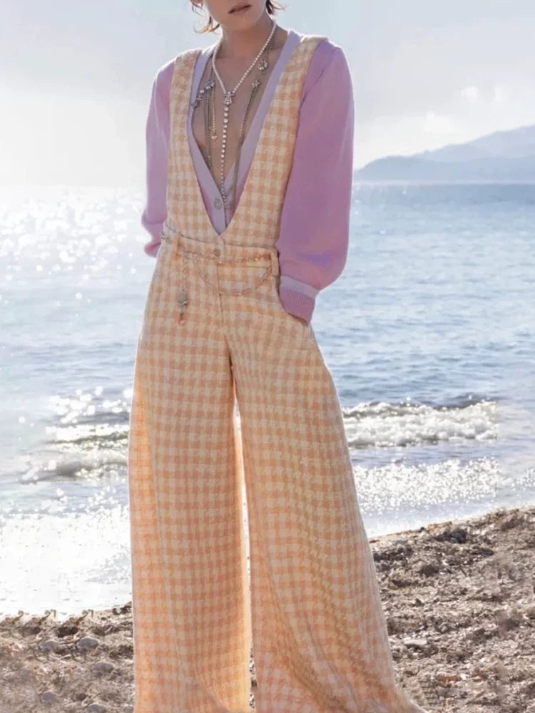 Celebrity temperament jumpsuit women's casual wide-leg trousers fashion style jumpsuit high-end spring and summer new models