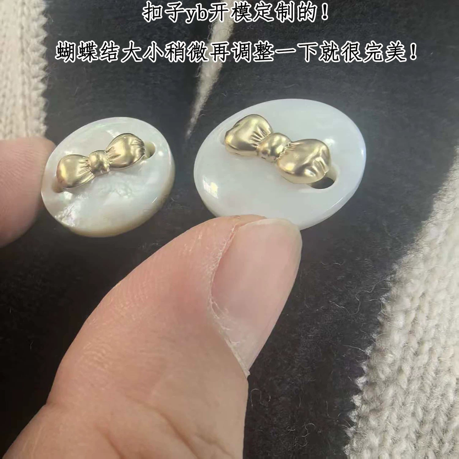 2025 letter bow buckle round neck long-sleeved fake two-piece knitted sweater + skirt + elastic waist pants two-piece set