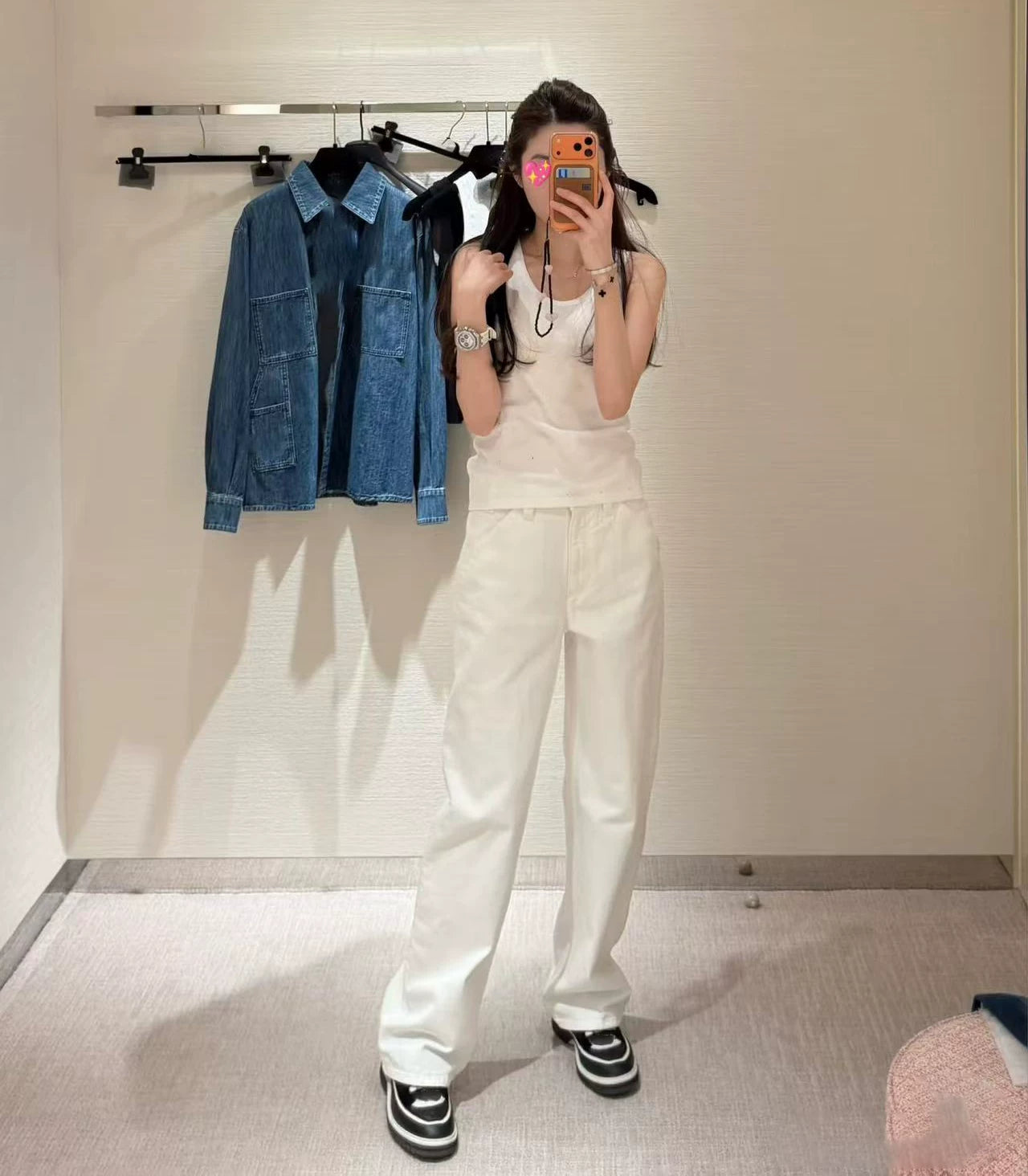 2026 early spring side letters low waist thin legs long denim jeans tooling pockets straight trousers women