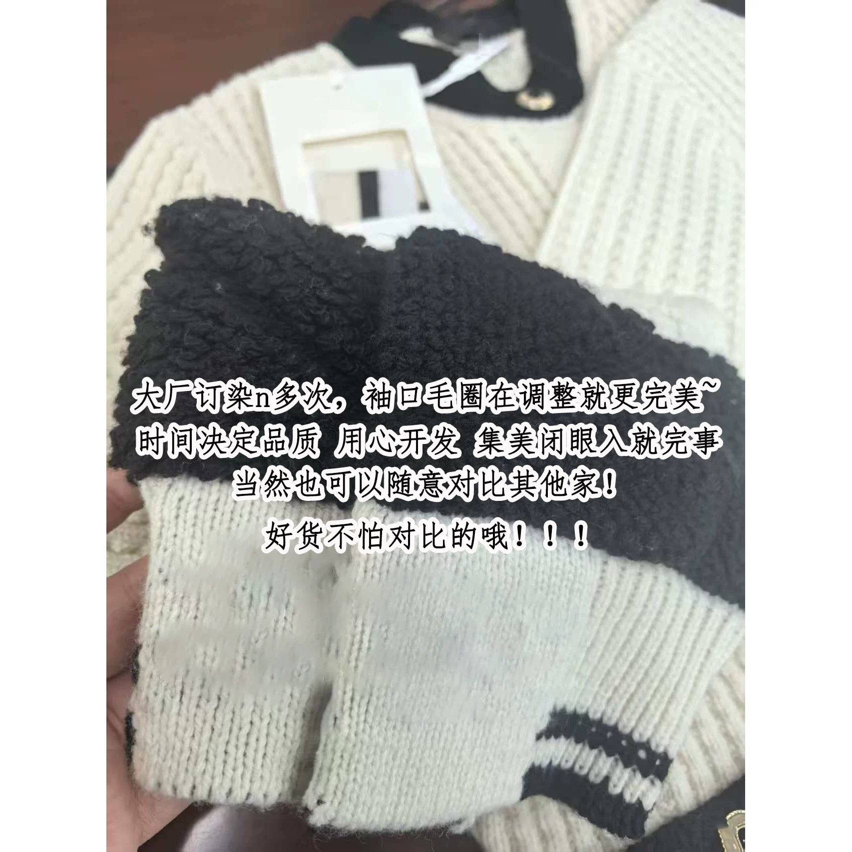 2025 autumn and winter contrasting colors, high-end heavy industry waffle bow slim-fitting and thin knitted cardigan, single-breasted jacket