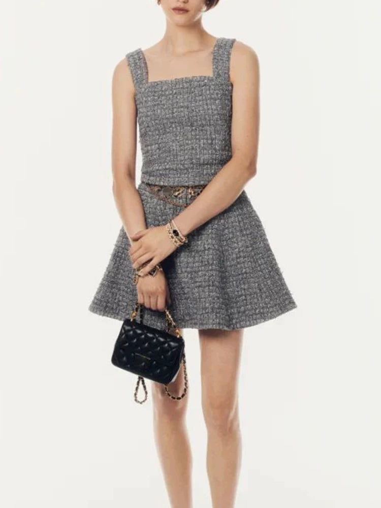 25 spring and summer new suit, sling vest, skirt, celebrity temperament, high-end tweed two-piece set