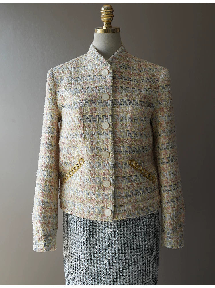 25 Early Spring Wool Tweed Set Jacket Jacket Skirt Celebrity Temperament Two-piece Set Premium Sense