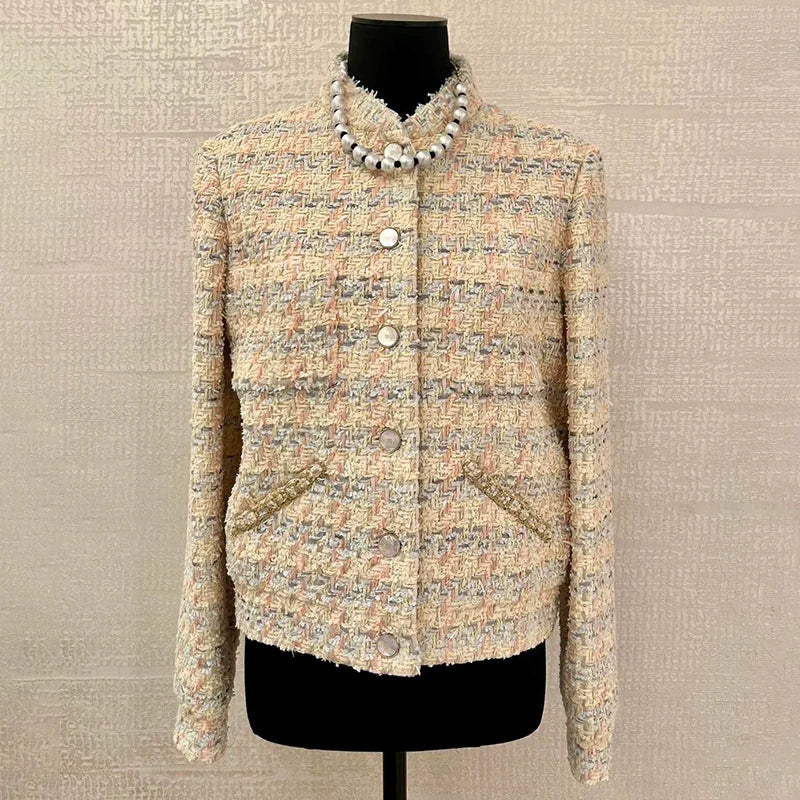 25 Early Spring Wool Tweed Set Jacket Jacket Skirt Celebrity Temperament Two-piece Set Premium Sense