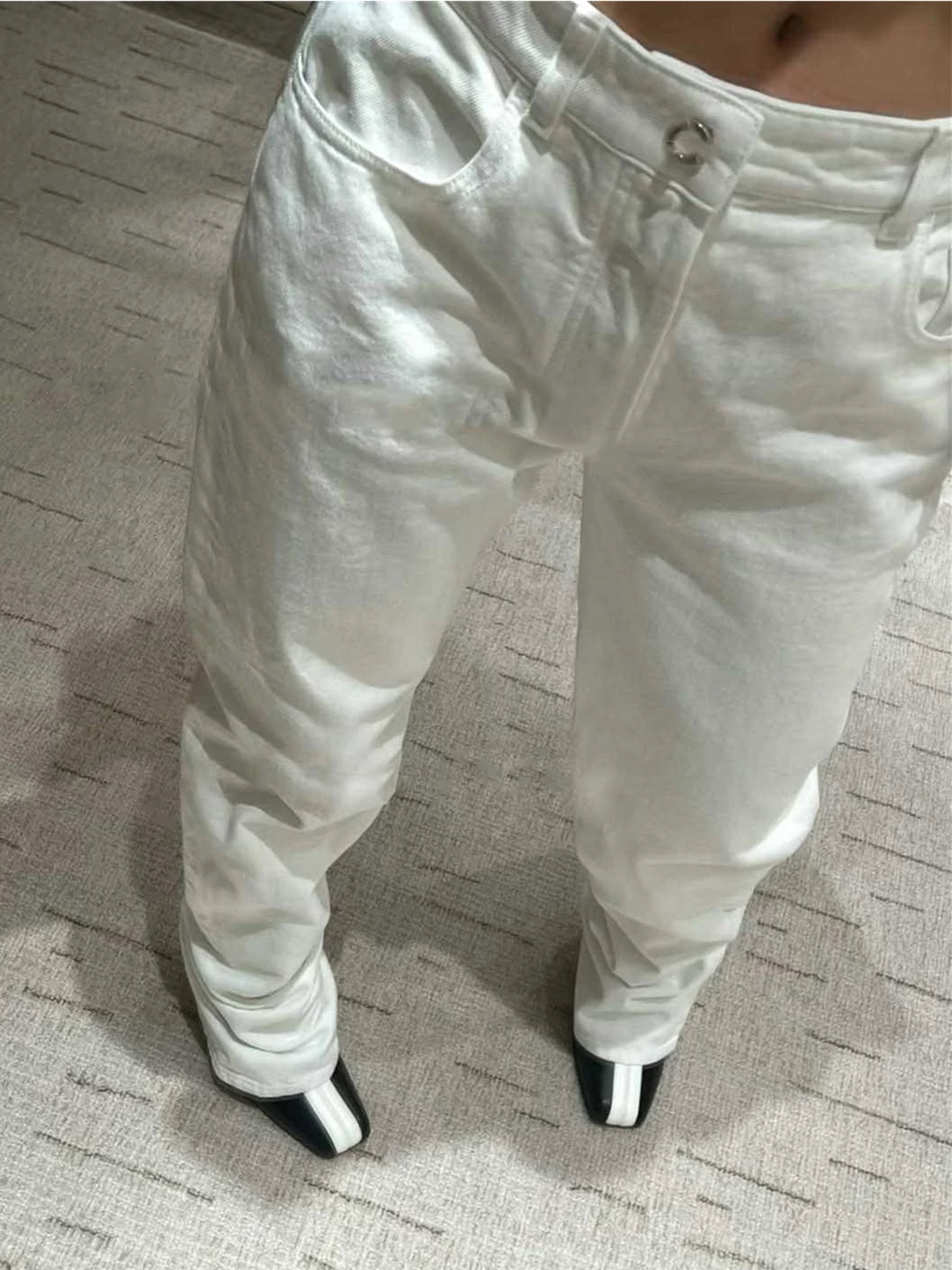 Spring and summer 26ss In June, Nanyou Chao brand 2026 spring and summer new schoolbag buckle decorative simple and versatile long and thin denim straight trousers