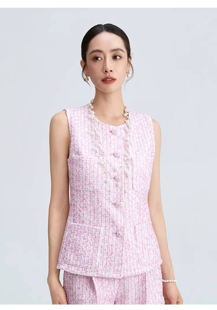 Style Fashionable Trendy High-End Light Luxury Summer Tank Top and Shorts Socialite Elegant Two-Piece Set for Women