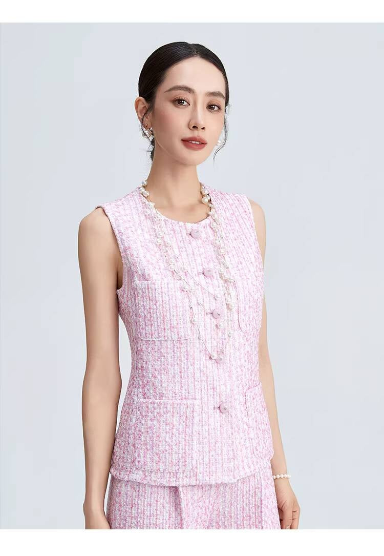 Style Fashionable Trendy High-End Light Luxury Summer Tank Top and Shorts Socialite Elegant Two-Piece Set for Women