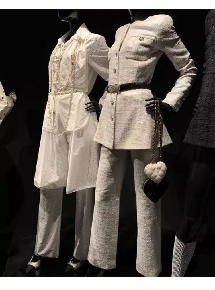 25 New French Style Suit Jacket Short Pants Dress Socialite Elegant Waist-Cinching Tweed Slimming