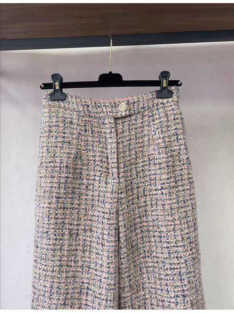 2025 Style Set Light Luxury High-End Feel Wide-Leg Pants Autumn Winter New Asymmetric Design Jacket