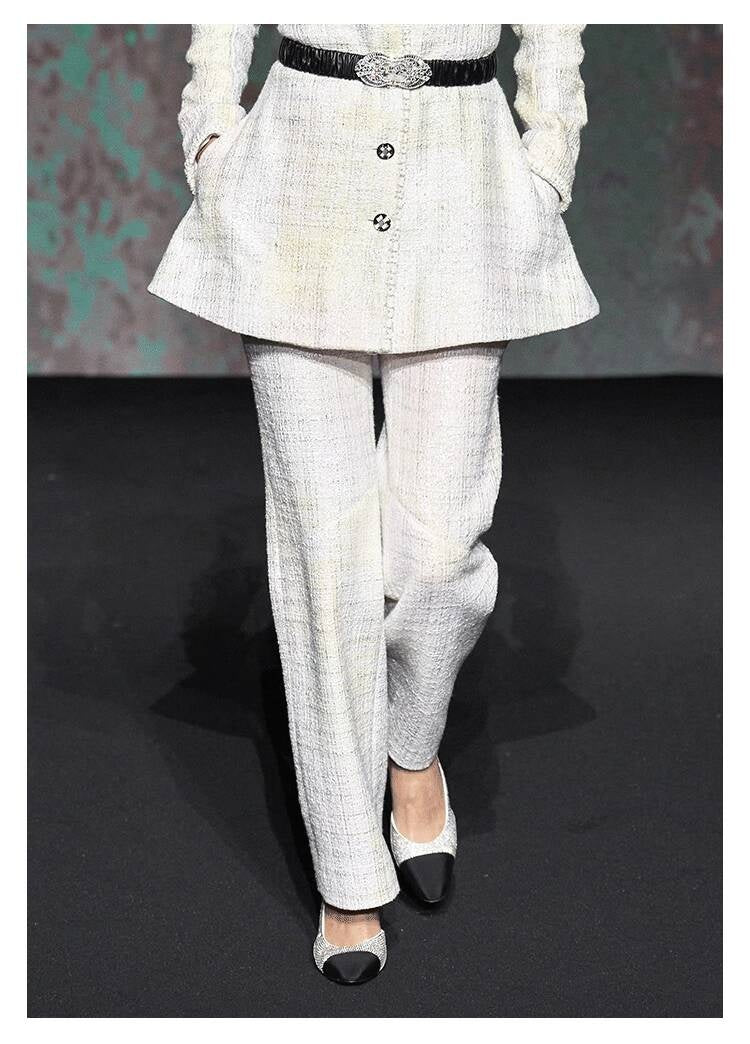 25 New French Style  Suit Jacket Short Pants Dress Socialite Elegant Waist-Cinching Tweed Slimming