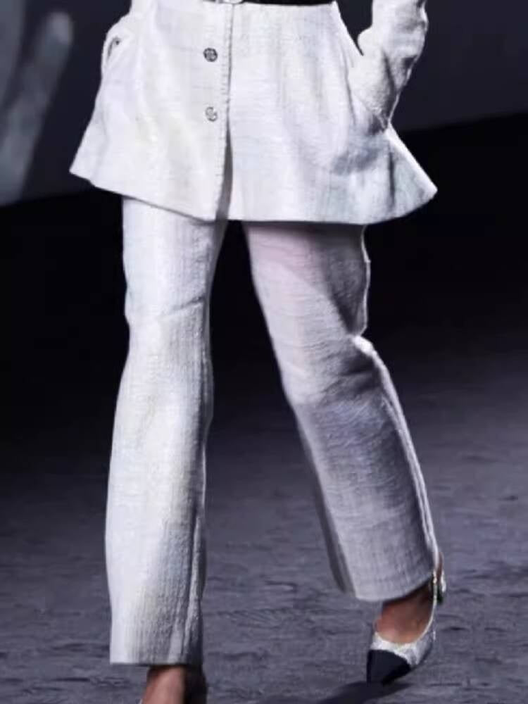 25 New French Style  Suit Jacket Short Pants Dress Socialite Elegant Waist-Cinching Tweed Slimming