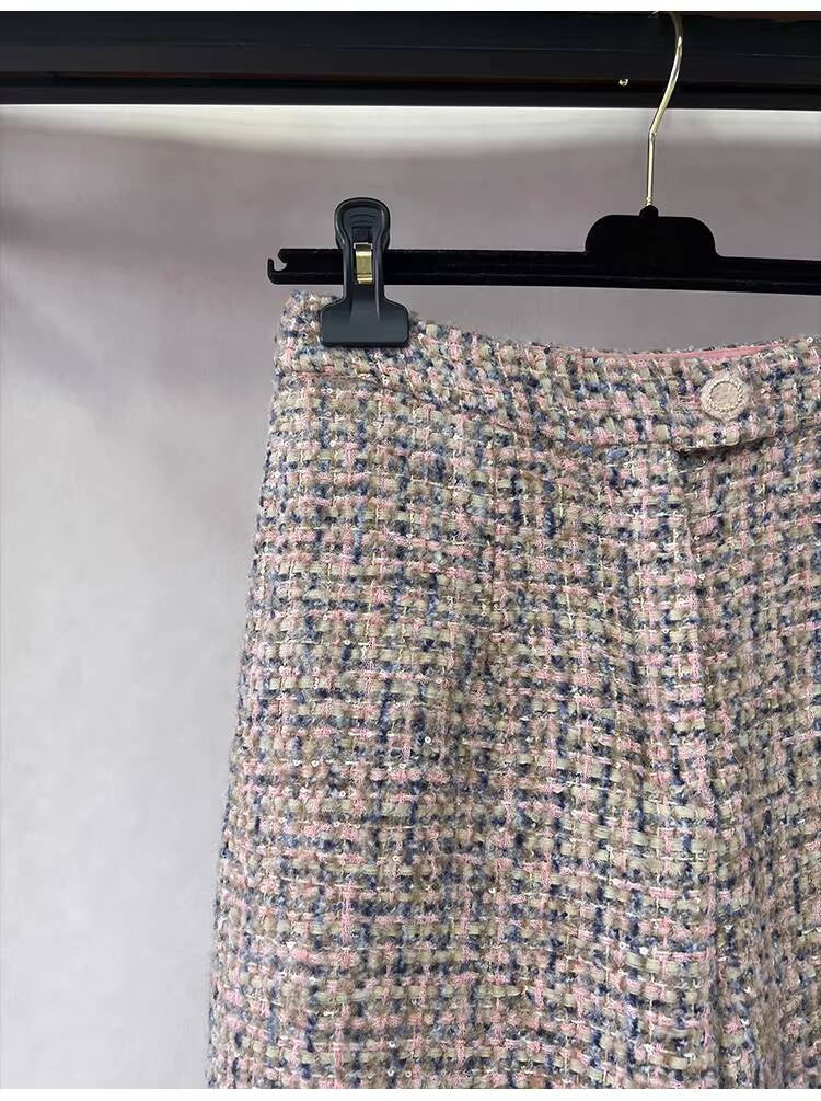 2025  Style Set Light Luxury High-End Feel Wide-Leg Pants Autumn Winter New Asymmetric Design Jacket
