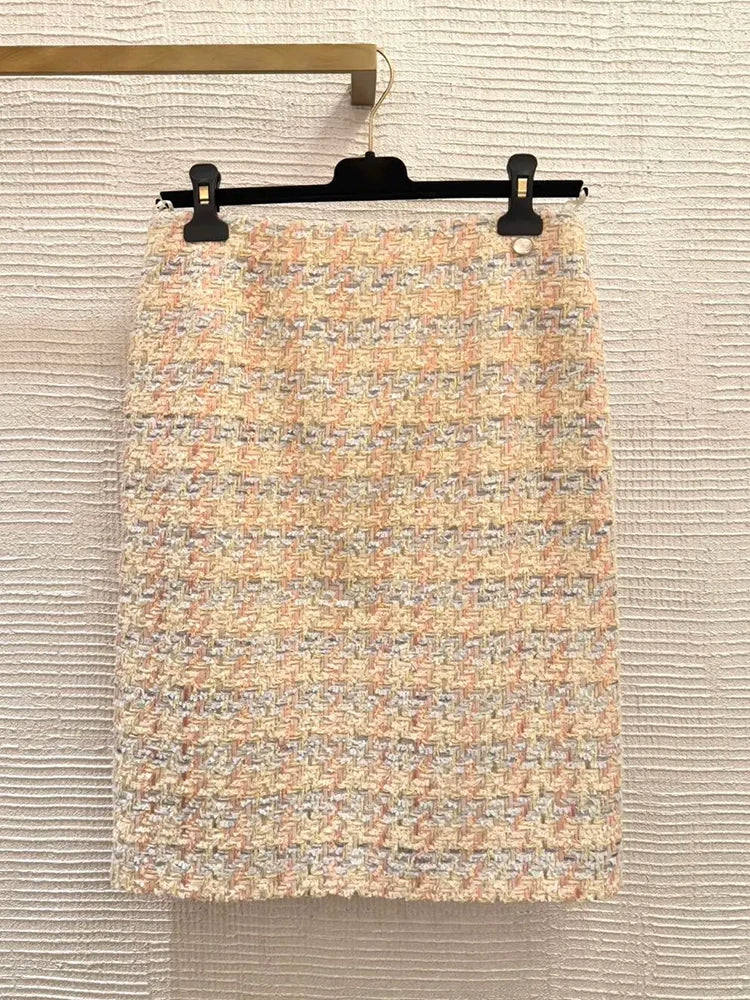 25 Early Spring Wool Tweed Set Jacket Jacket Skirt Celebrity Temperament Two-piece Set Premium Sense