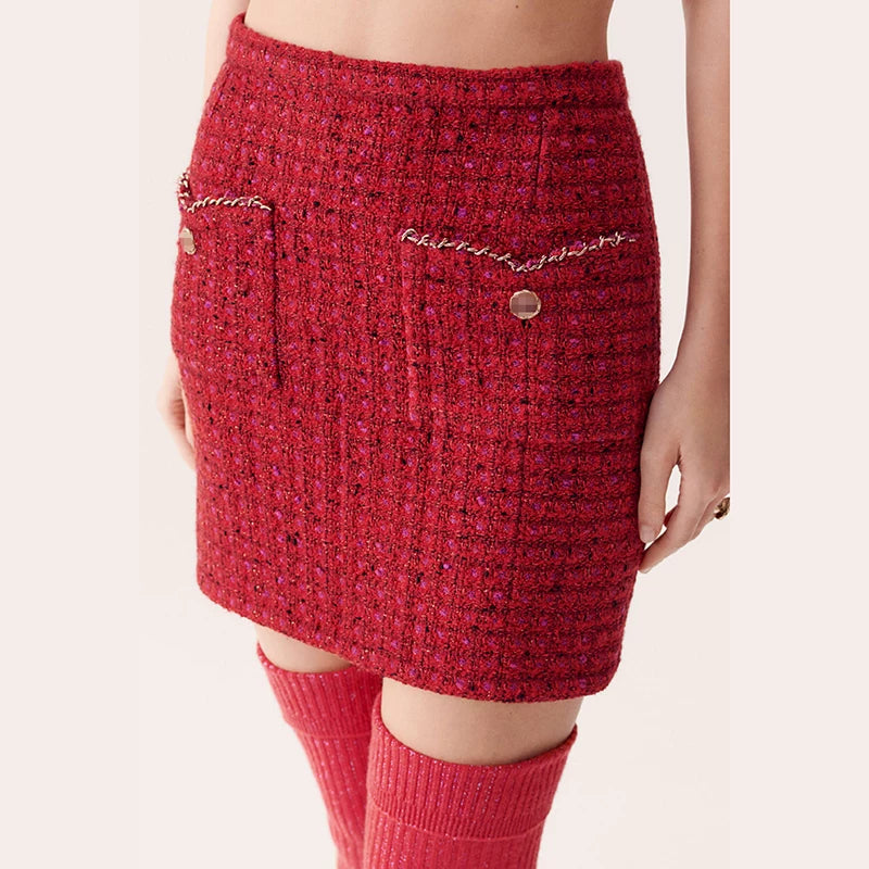 French light luxury tweed suit jacket skirt tube top celebrity thin skirt high-end women's clothing