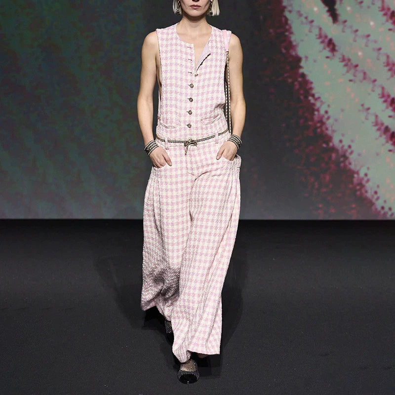 Celebrity temperament jumpsuit women's casual wide-leg trousers fashion style jumpsuit high-end spring and summer new models