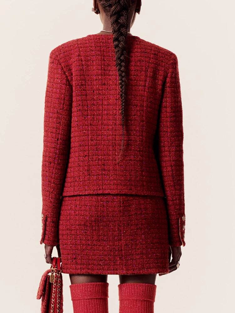 French light luxury tweed suit jacket skirt tube top celebrity thin skirt high-end women's clothing