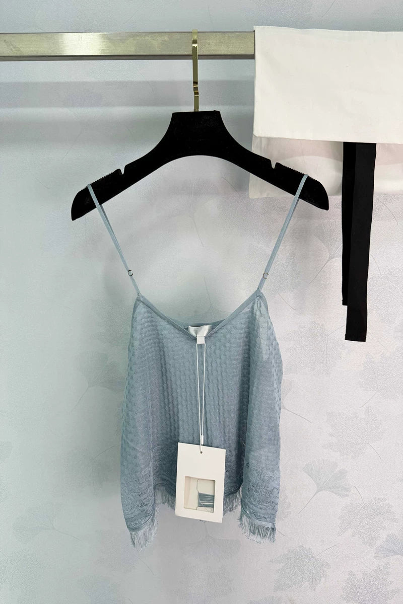 Spring/Summer 26SS June Nanyou Trendy Brand 2026 Spring/Summer New Hem Flowing Shoulders Lightweight Breathable Silky Versatile Slip Strap Camisole + Skirt