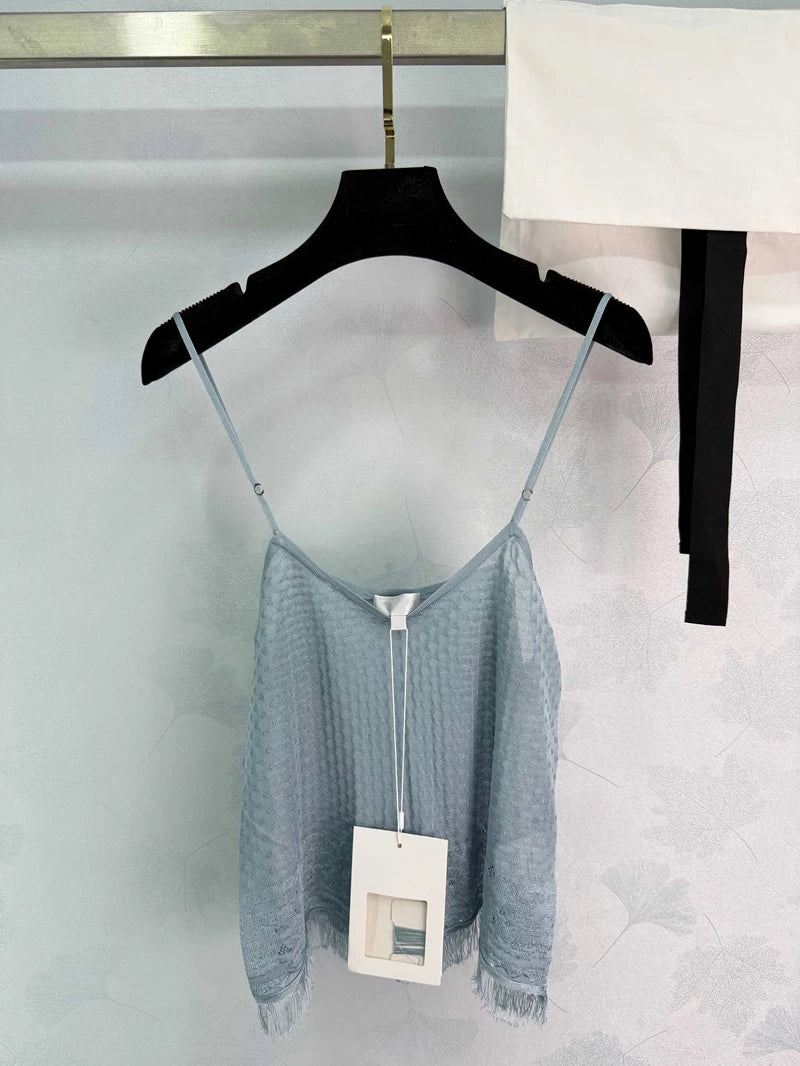 Spring/Summer 26SS June Nanyou Trendy Brand 2026 Spring/Summer New Hem Flowing Shoulders Lightweight Breathable Silky Versatile Slip Strap Camisole + Skirt