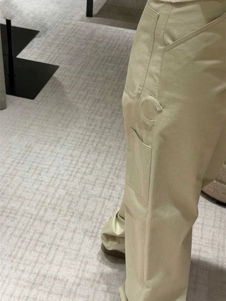 Spring and summer 26ss In June, Nanyou Chao brand 2026 spring and summer new heavy industry straight double pocket tooling shows long and thin versatile denim wide-leg pants