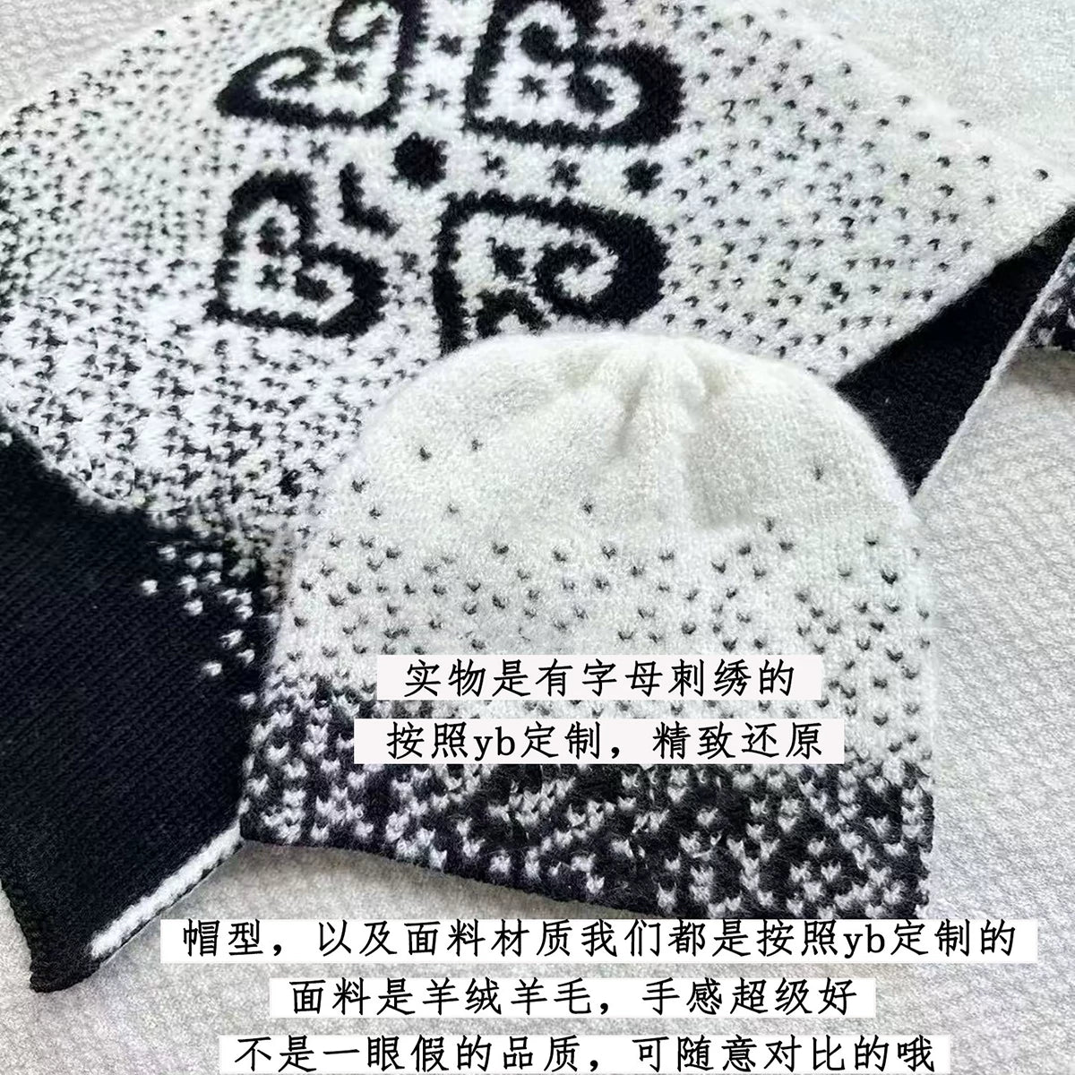 2025 autumn and winter models contrasting colors heavy industry embroidery snowflake pattern fashionable cashmere cold hat + scarf shawl scarf women