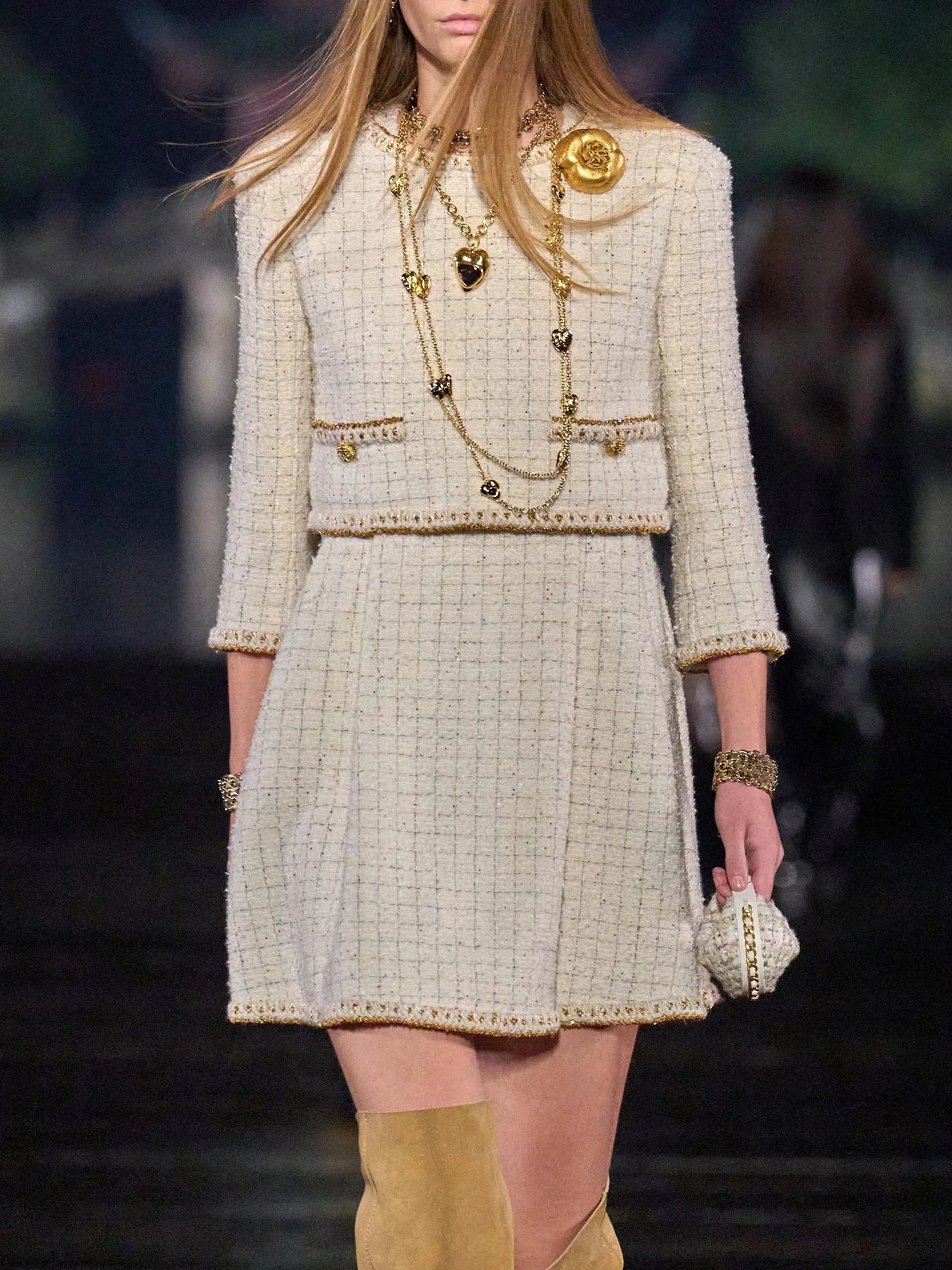 25 Autumn and winter suits, women's short coats, dresses, high-end temperament, socialites, heavy industry woven tweed