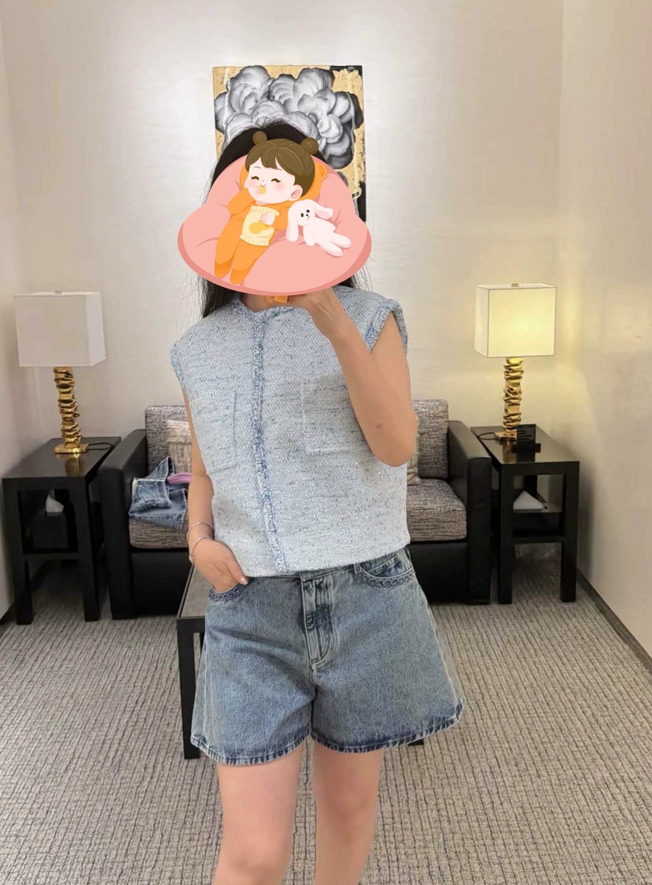 Spring and summer 26ss June, Nanyou 2026 spring and summer new heavy industry three-dimensional piping embroidery straight high waist loose and thin wide-leg jeans