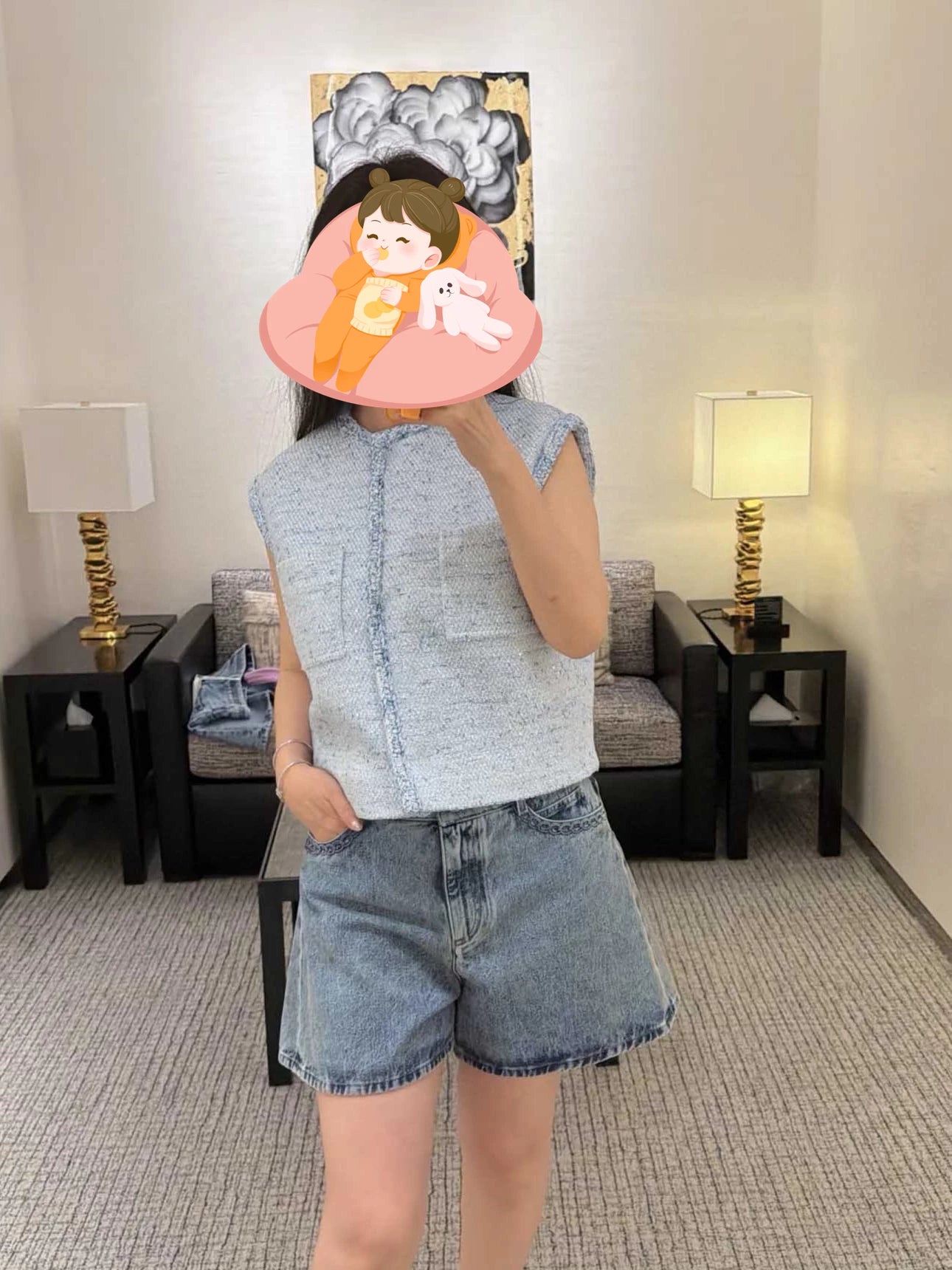 Spring and summer 26ss June, Nanyou 2026 spring and summer new heavy industry three-dimensional piping embroidery straight high waist loose and thin wide-leg jeans