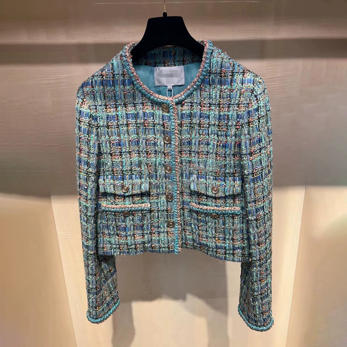 Autumn and winter suit Women's high-end temperament Celebrity heavy industry woven tweed jacket dress two-piece set
