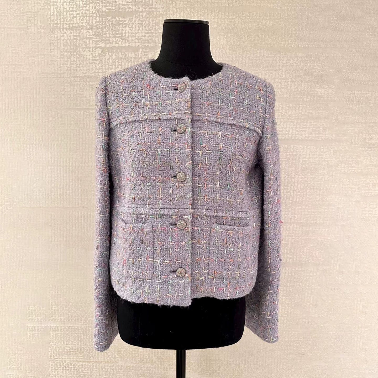 Suit Women's Short Jacket Half Skirt High-end Temperament Celebrity Heavy Industry Weaving Plaid 25 New Autumn and Winter