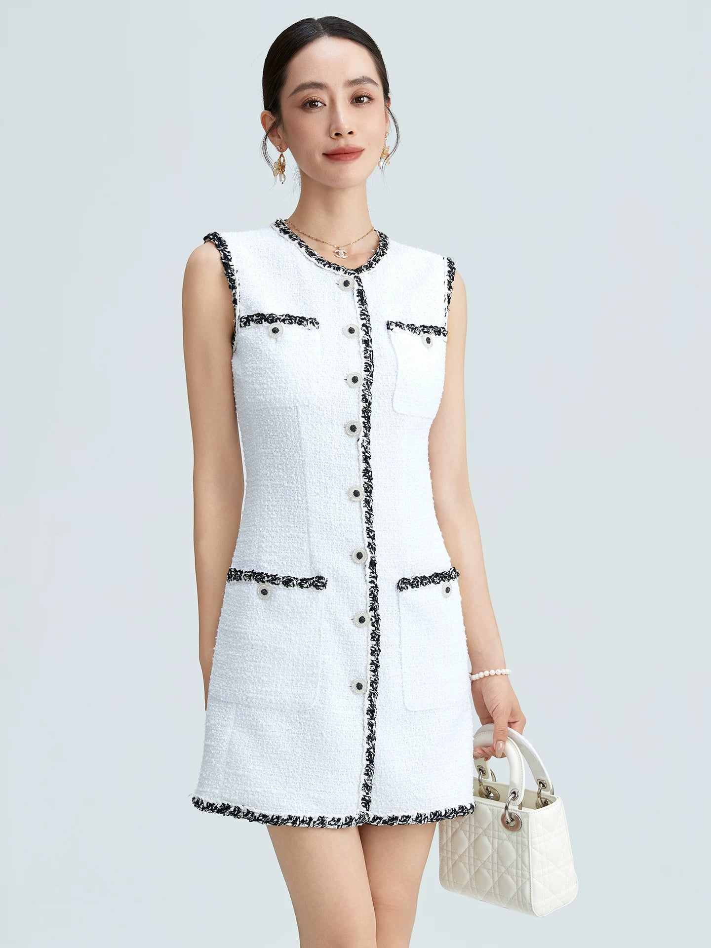 Summer new dress women's short sleeveless sexy vest high waist skirt high sense French pure desire