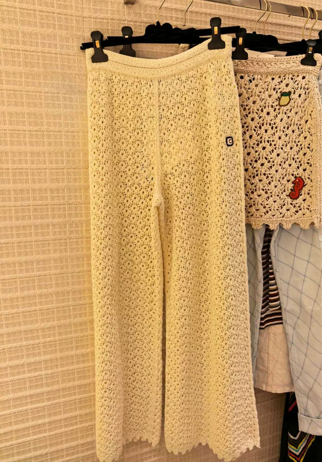 Spring and summer 26ss June, Nanyou 2026 spring and summer new solid color simple lapel hollow short sleeve loose simple versatile knitted sweater top