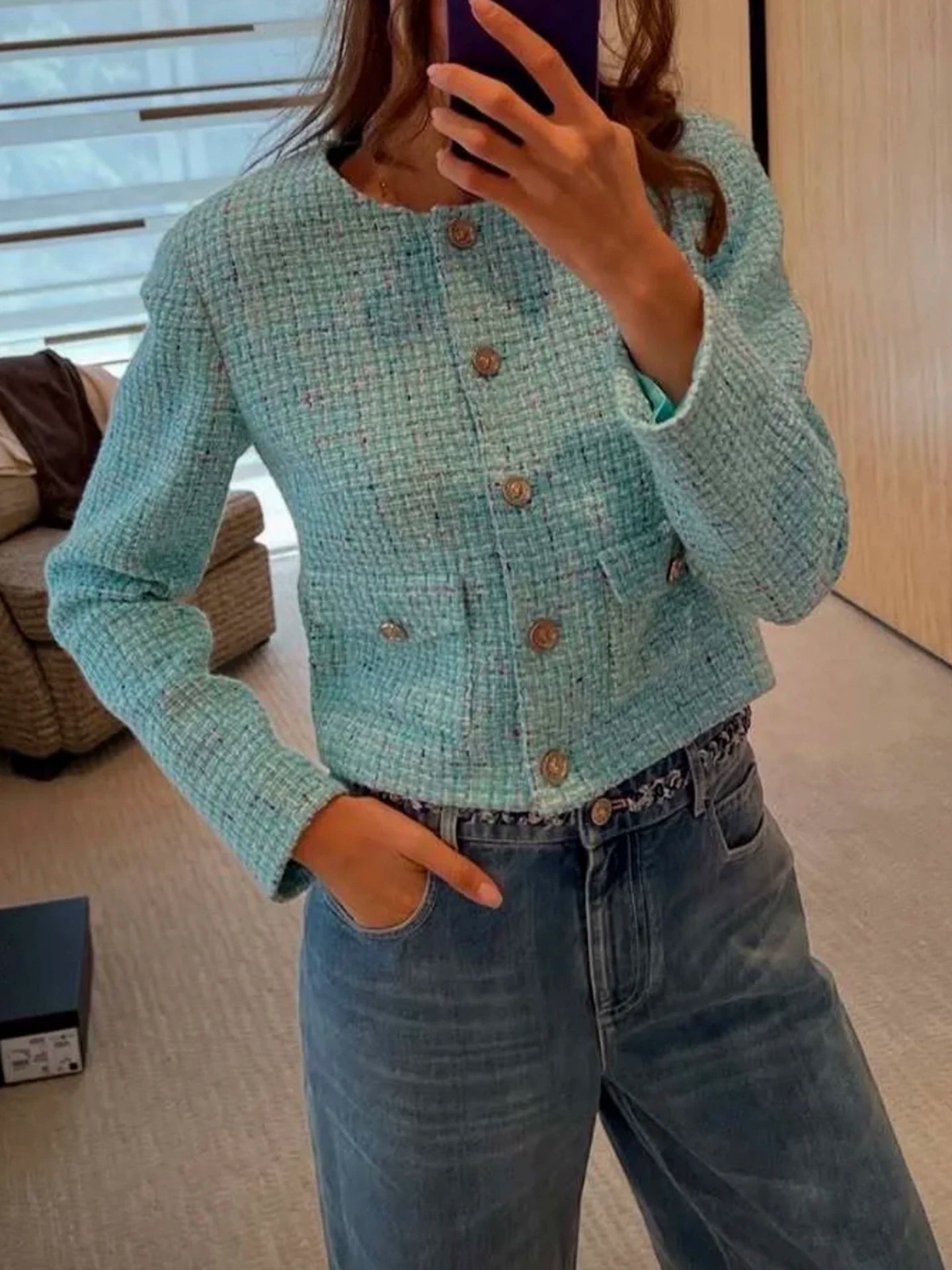 Early autumn new suit women's high-end temperament socialite fashion coat tweed skirt two-piece set