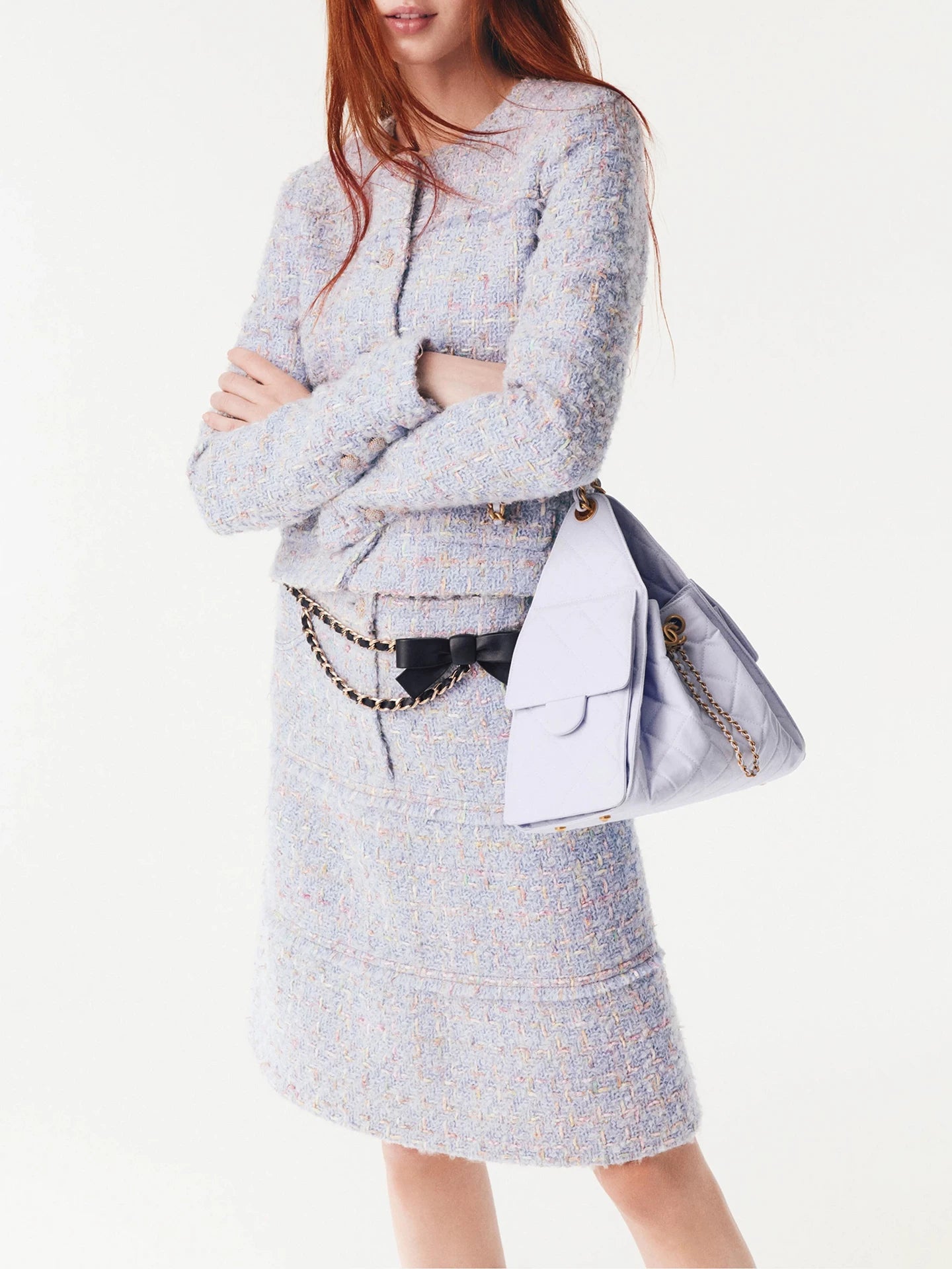 Suit Women's Short Jacket Half Skirt High-end Temperament Celebrity Heavy Industry Weaving Plaid 25 New Autumn and Winter