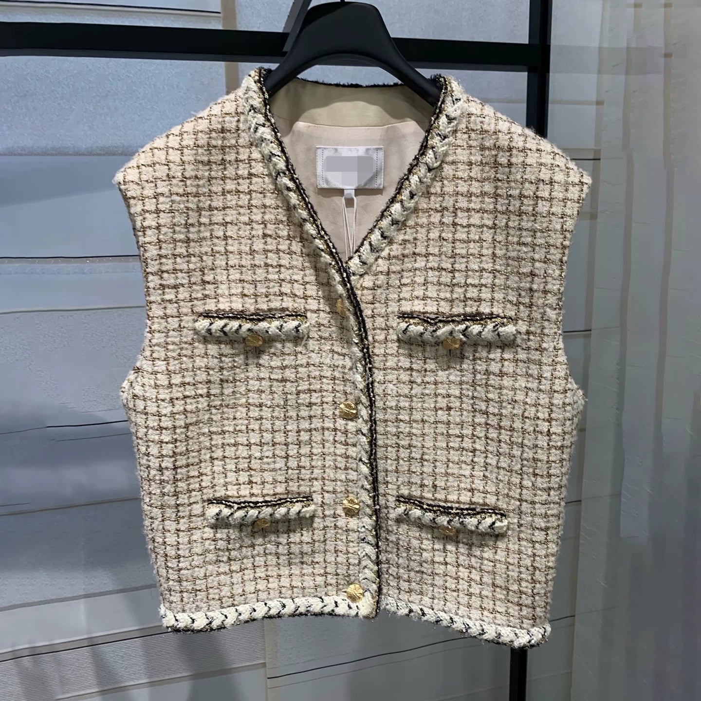 25 autumn and winter new suit, women's wool tweed vest skirt, celebrity temperament three-piece set women's clothing