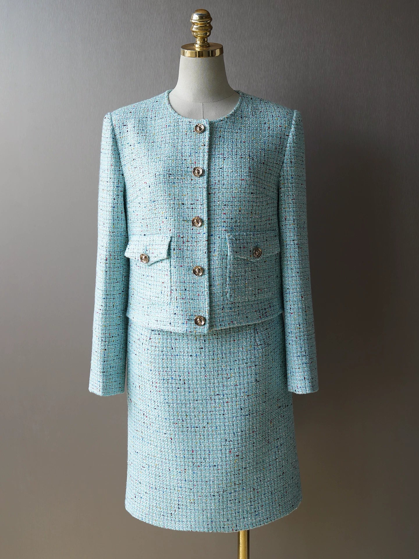 Early autumn new suit women's high-end temperament socialite fashion coat tweed skirt two-piece set