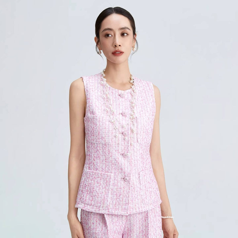 Style Fashionable Trendy High-End Light Luxury Summer Tank Top and Shorts Socialite Elegant Two-Piece Set for Women