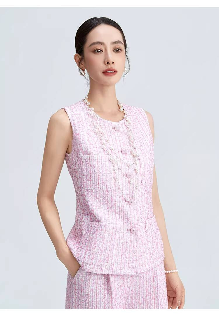 Style Fashionable Trendy High-End Light Luxury Summer Tank Top and Shorts Socialite Elegant Two-Piece Set for Women