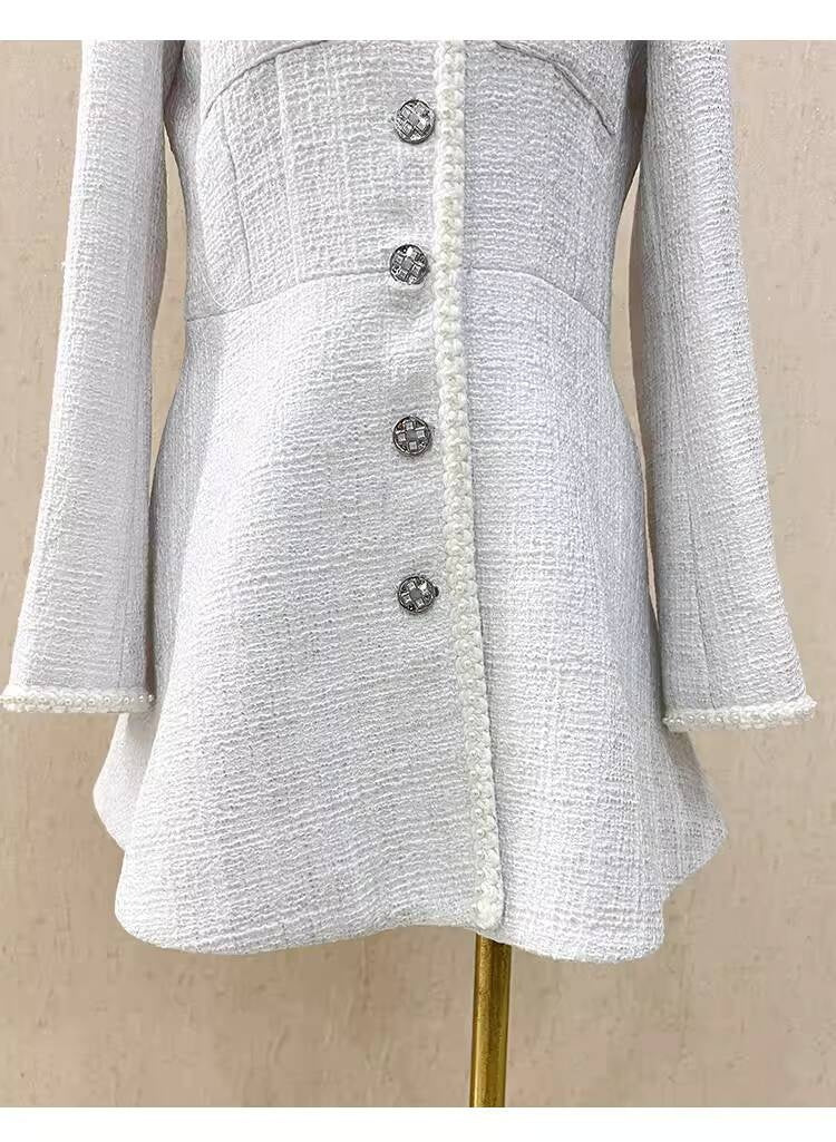 25 New French Style  Suit Jacket Short Pants Dress Socialite Elegant Waist-Cinching Tweed Slimming