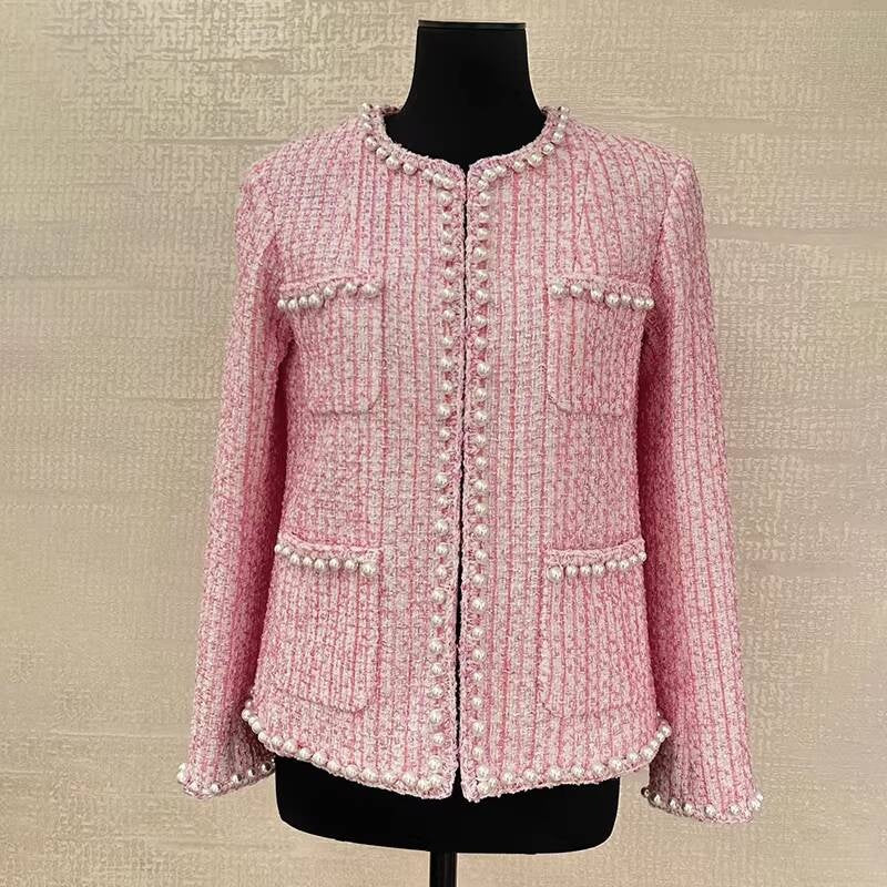 Spring Summer New Style Little  Suit Jacket and Pants Wide-Leg Wool Tweed Elegant Versatile Slimming Socialite Women's Clothing