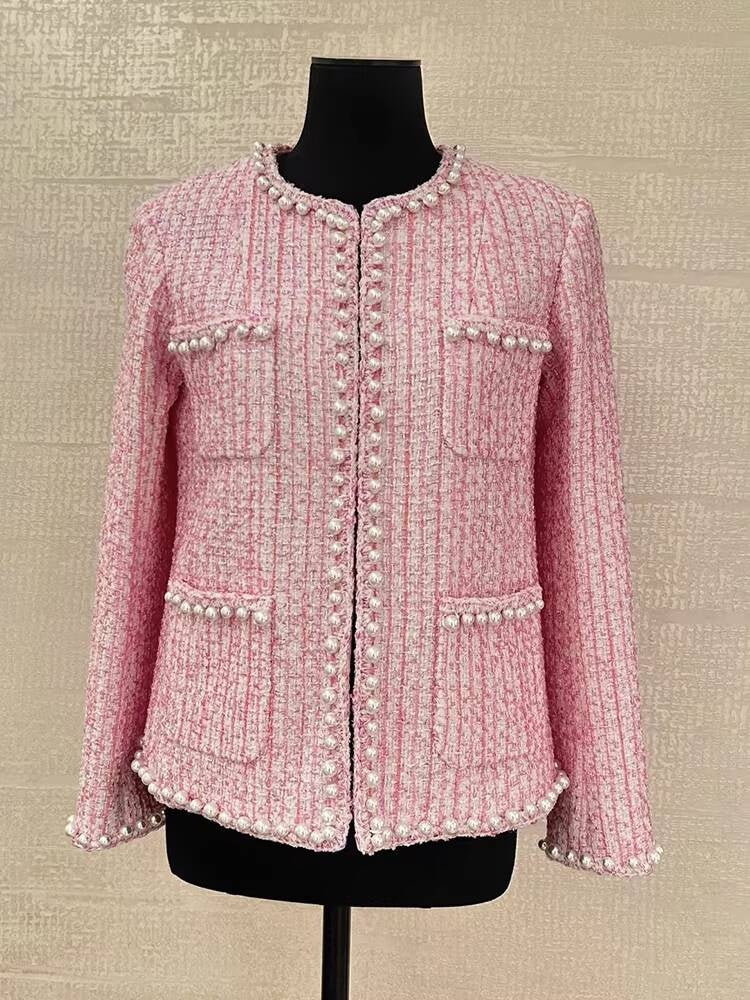 Spring Summer New Style Little  Suit Jacket and Pants Wide-Leg Wool Tweed Elegant Versatile Slimming Socialite Women's Clothing
